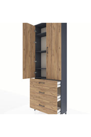 Arges Dolap 4 Raflı 3 Çekmeceli 2 Kapaklı 88x30x243 - S33M133V6A