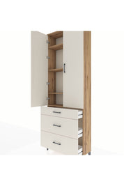 Arges Dolap 4 Raflı 3 Çekmeceli 2 Kapaklı 88x30x243 - S33M133V7A