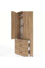 Arges Dolap 4 Raflı 3 Çekmeceli 2 Kapaklı 88x30x243 - S33M133V9A
