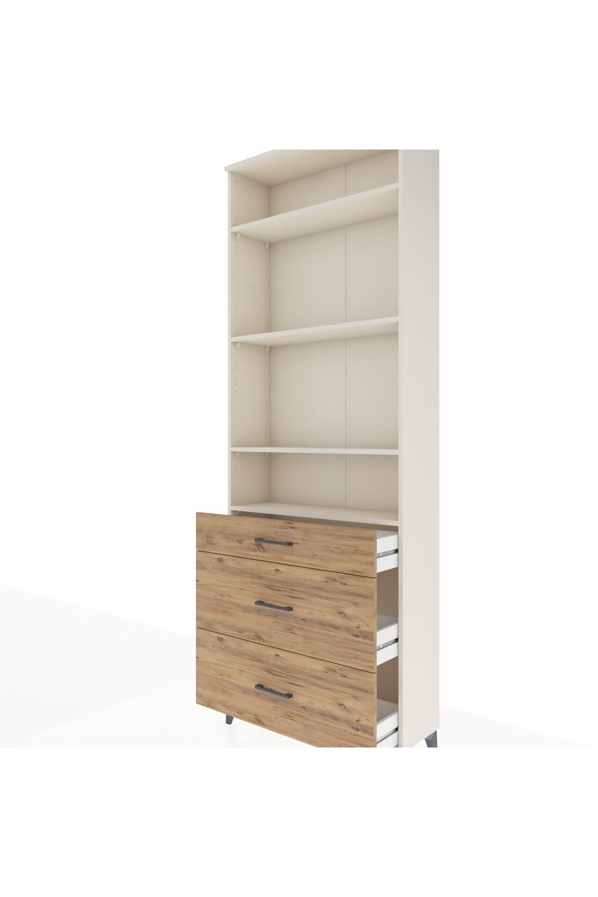 Arges Dolap 4 Raflı 3 Çekmeceli 88x30x243 - S33M134V3A