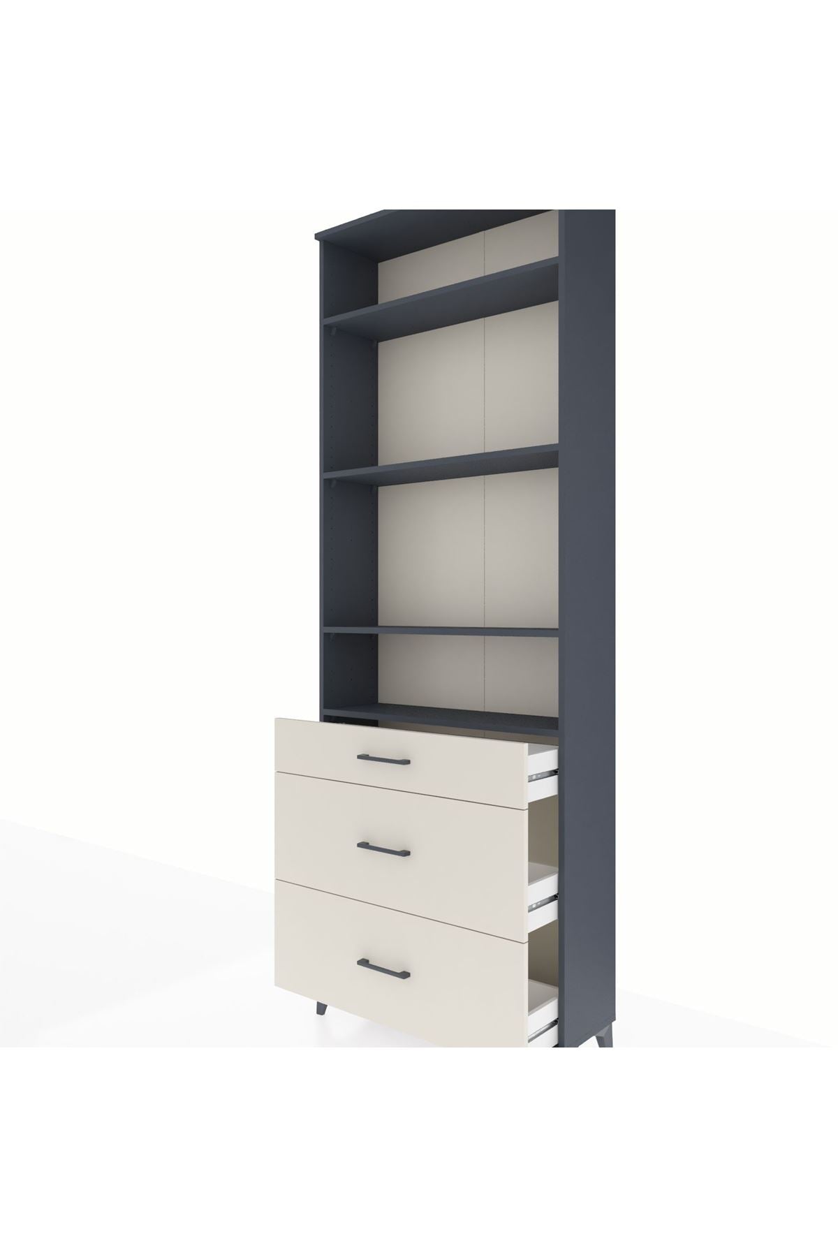 Arges Dolap 4 Raflı 3 Çekmeceli 88x30x243 - S33M134V4A