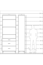 Arges Dolap 4 Raflı 3 Çekmeceli 88x30x243 - S33M134V5A
