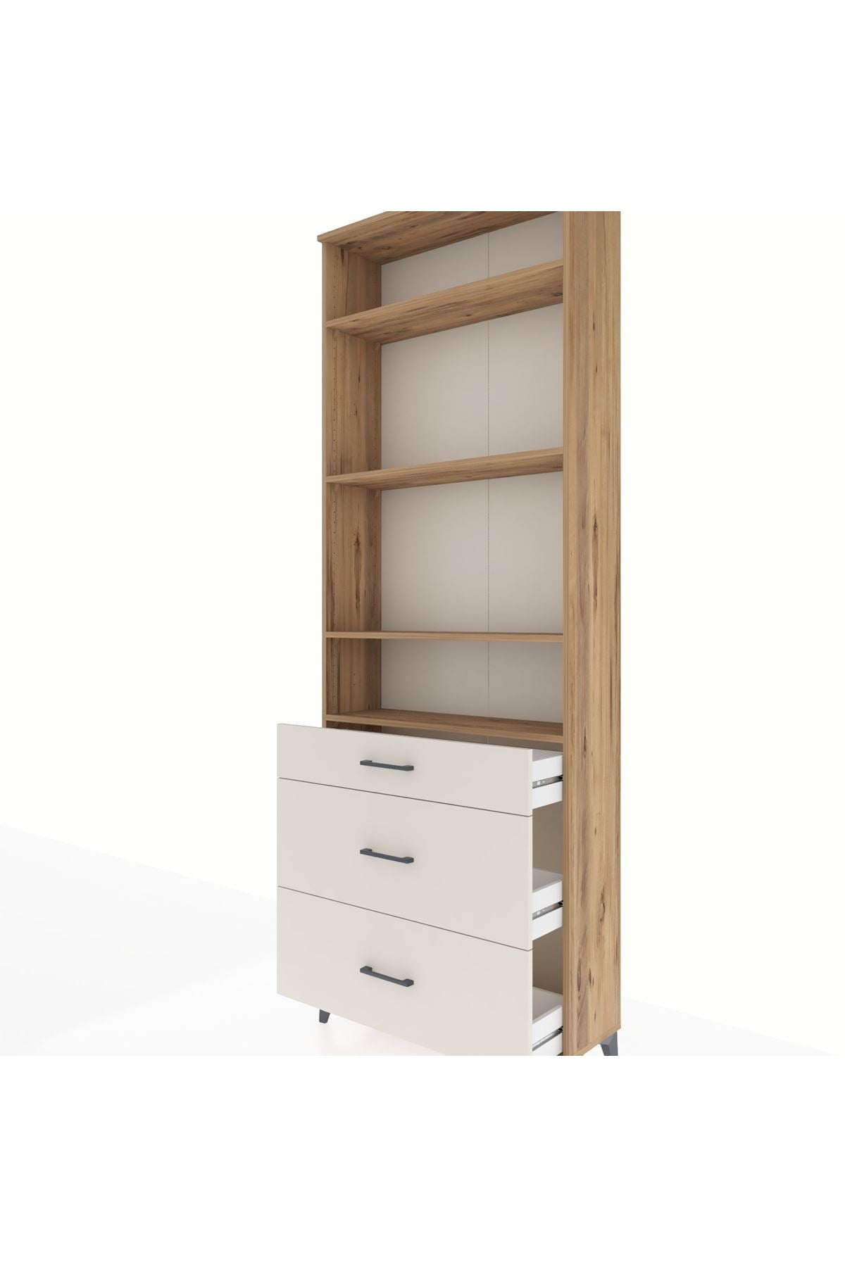 Arges Dolap 4 Raflı 3 Çekmeceli 88x30x243 - S33M134V7A