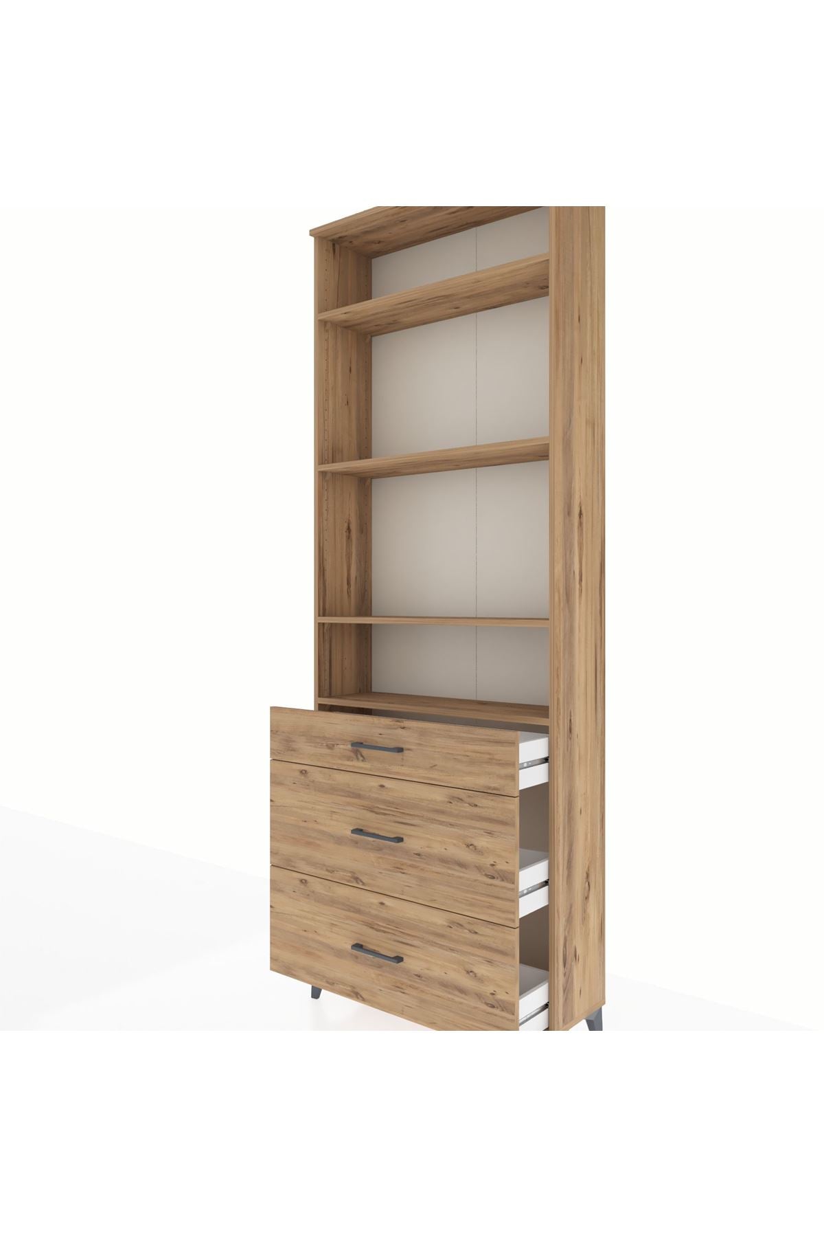 Arges Dolap 4 Raflı 3 Çekmeceli 88x30x243 - S33M134V9A