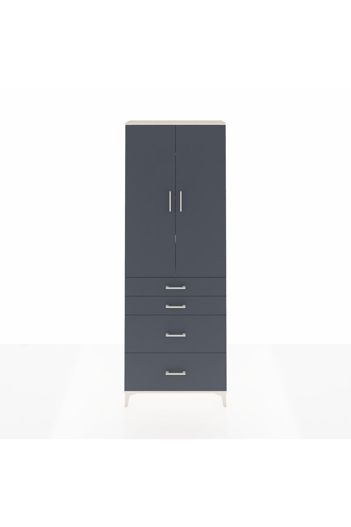 Arges Dolap 4 Raflı 4 Çekmeceli 2 Kapaklı 88x30x243 - S33M135V2A