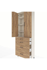 Arges Dolap 4 Raflı 4 Çekmeceli 2 Kapaklı 88x30x243 - S33M135V3A