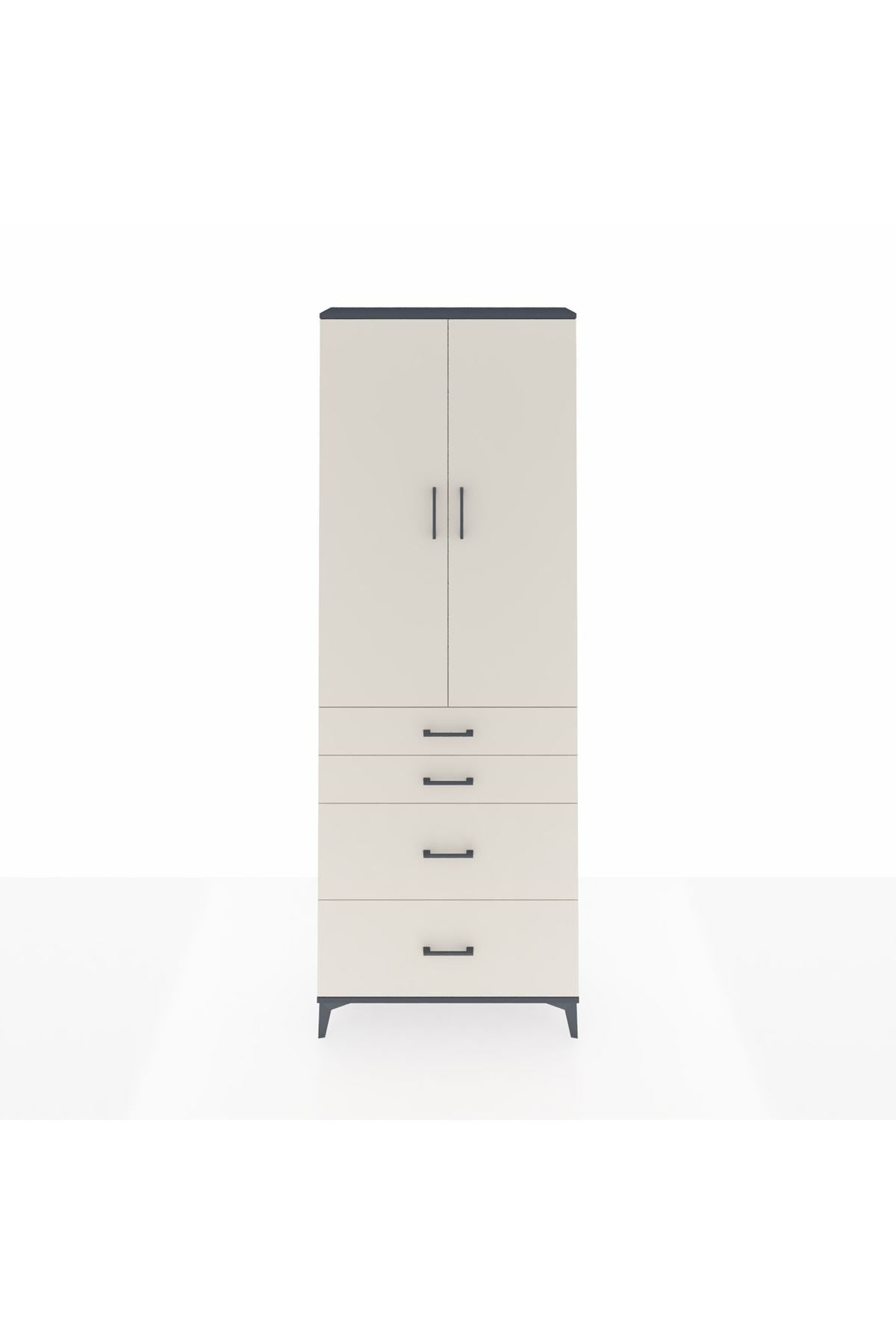 Arges Dolap 4 Raflı 4 Çekmeceli 2 Kapaklı 88x30x243 - S33M135V4A