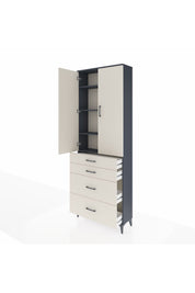Arges Dolap 4 Raflı 4 Çekmeceli 2 Kapaklı 88x30x243 - S33M135V4A