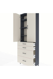 Arges Dolap 4 Raflı 4 Çekmeceli 2 Kapaklı 88x30x243 - S33M135V4A