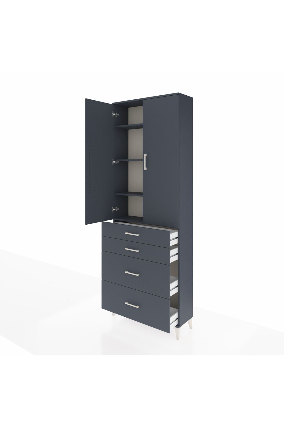 Arges Dolap 4 Raflı 4 Çekmeceli 2 Kapaklı 88x30x243 - S33M135V5A