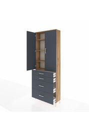 Arges Dolap 4 Raflı 4 Çekmeceli 2 Kapaklı 88x30x243 - S33M135V8A