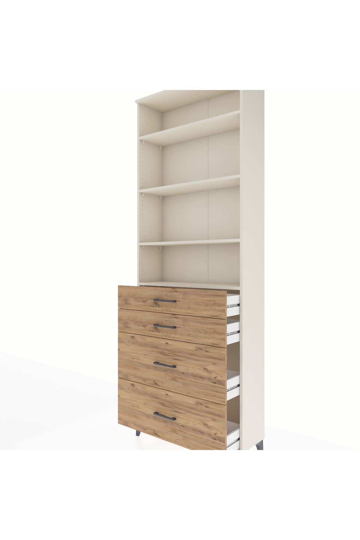 Arges Dolap 4 Raflı 4 Çekmeceli 88x30x243 - S33M136V3A