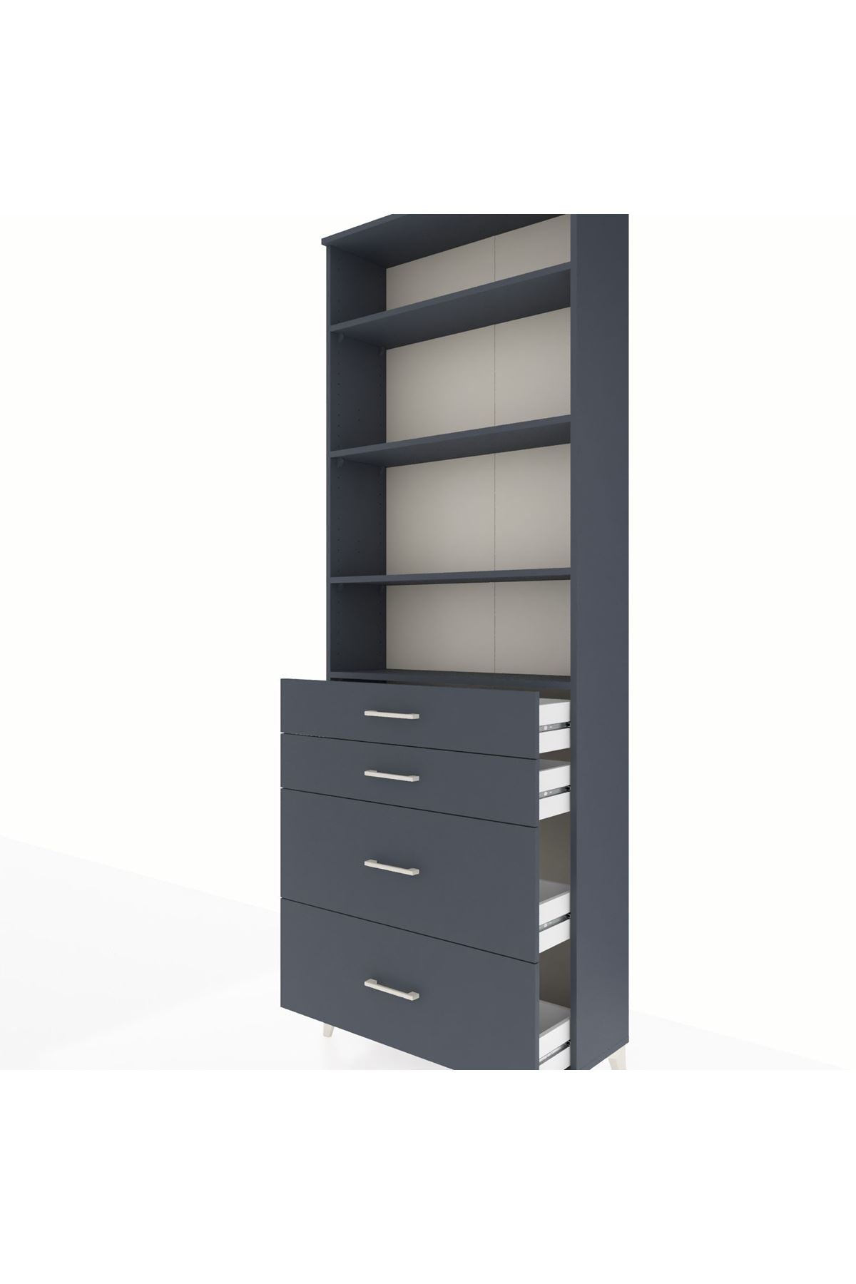 Arges Dolap 4 Raflı 4 Çekmeceli 88x30x243 - S33M136V5A