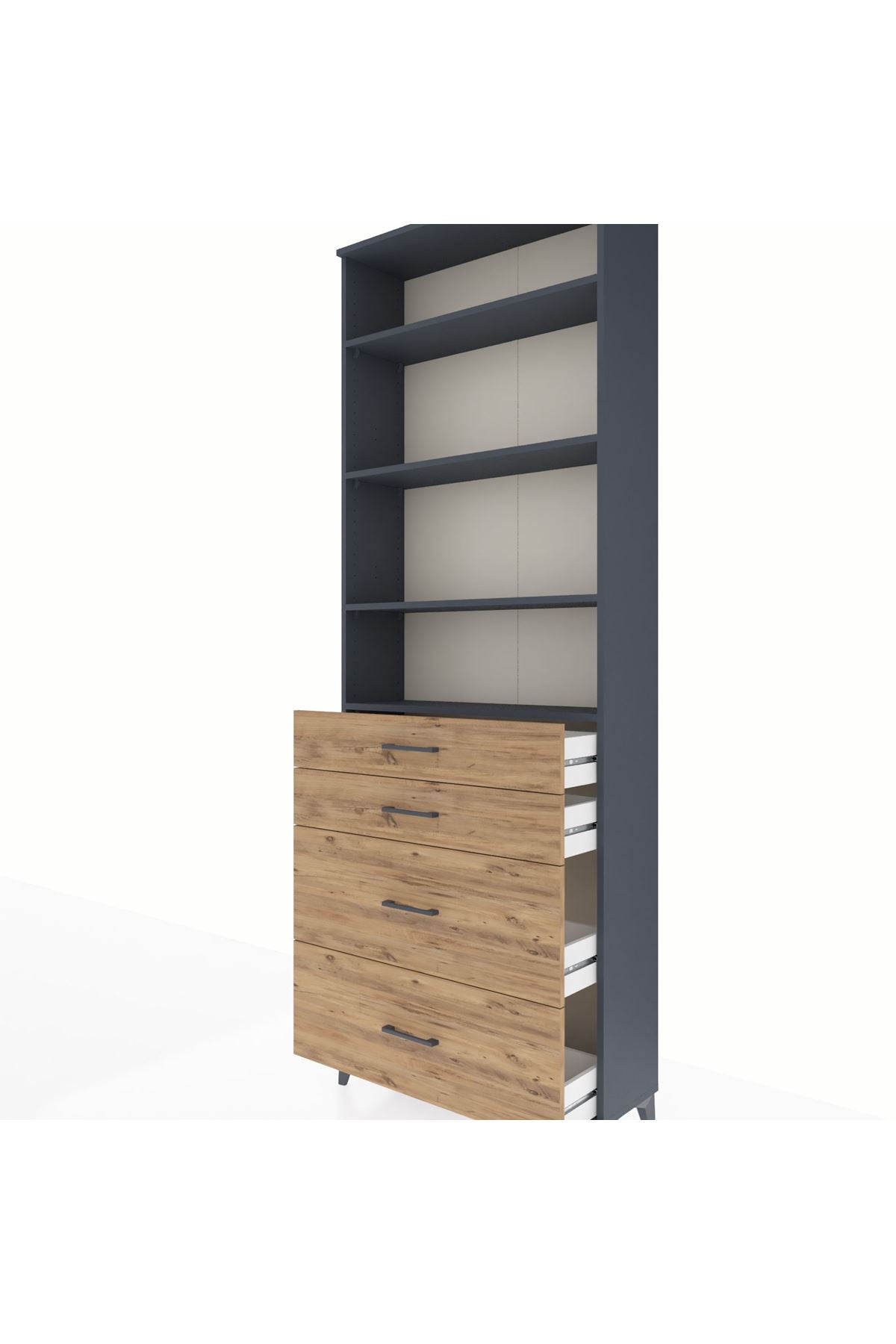 Arges Dolap 4 Raflı 4 Çekmeceli 88x30x243 - S33M136V6A