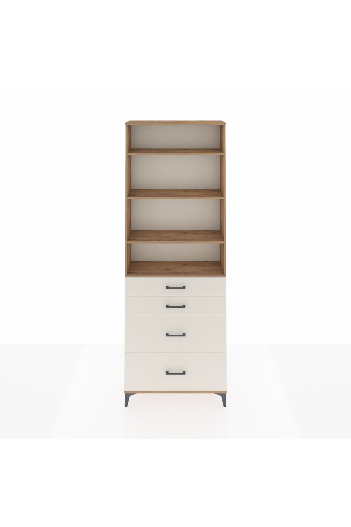 Arges Dolap 4 Raflı 4 Çekmeceli 88x30x243 - S33M136V7A