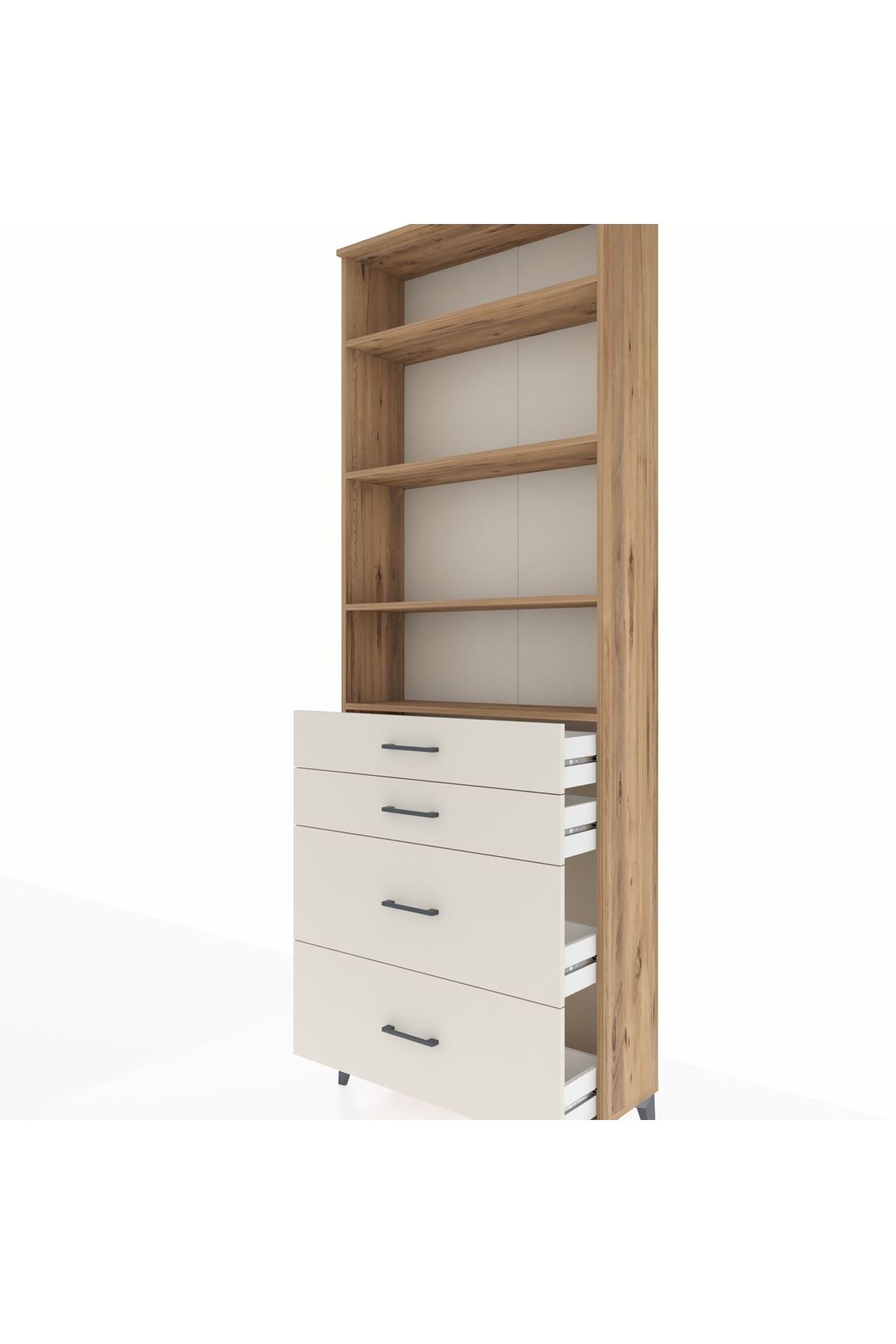 Arges Dolap 4 Raflı 4 Çekmeceli 88x30x243 - S33M136V7A