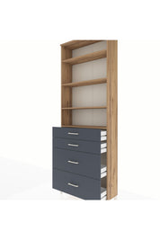 Arges Dolap 4 Raflı 4 Çekmeceli 88x30x243 - S33M136V8A