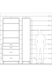 Arges Dolap 4 Raflı 4 Çekmeceli 88x30x243 - S33M136V9A