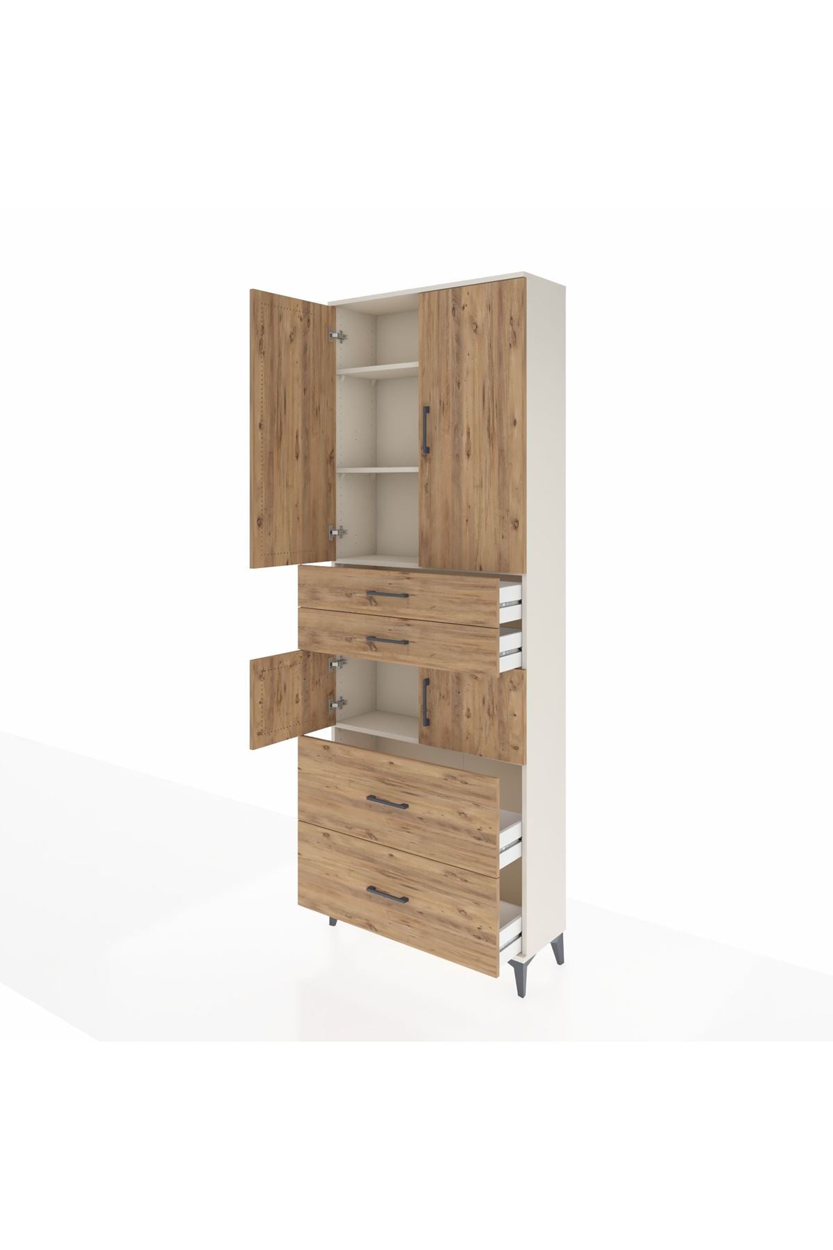 Arges Dolap 4 Raflı 4 Çekmeceli 4 Kapaklı 88x30x243 - S33M137V3A