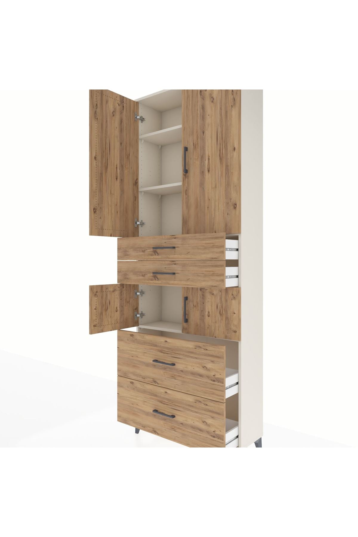 Arges Dolap 4 Raflı 4 Çekmeceli 4 Kapaklı 88x30x243 - S33M137V3A