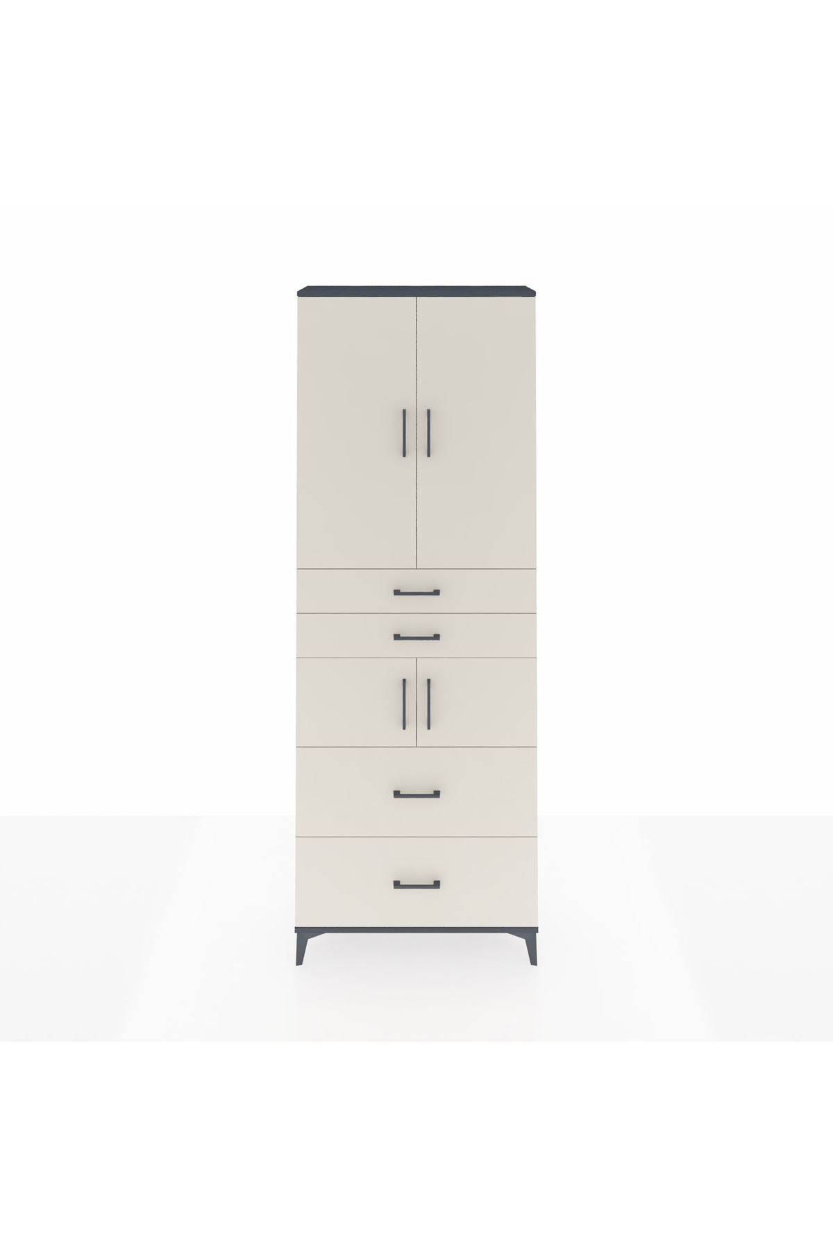 Arges Dolap 4 Raflı 4 Çekmeceli 4 Kapaklı 88x30x243 - S33M137V4A