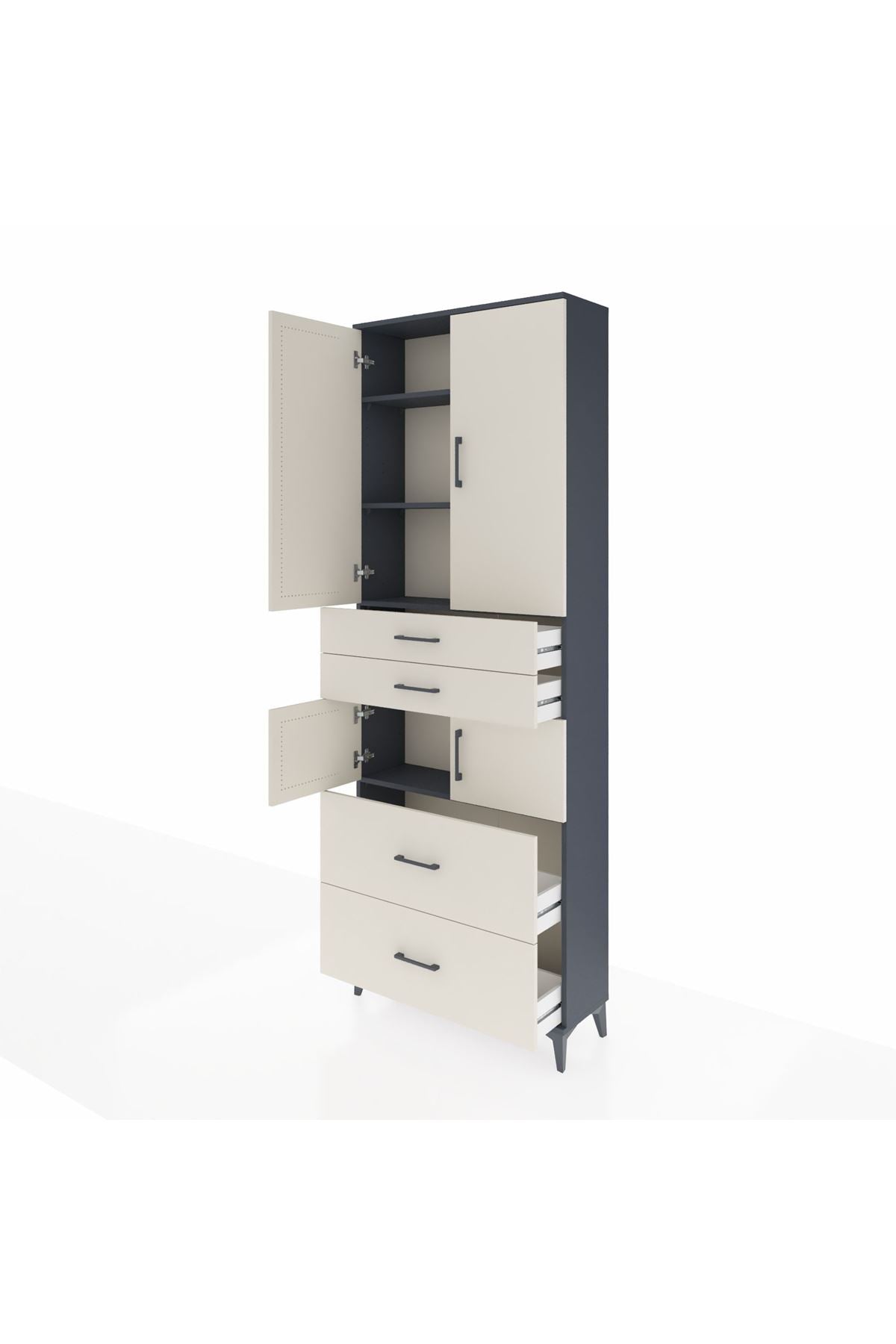 Arges Dolap 4 Raflı 4 Çekmeceli 4 Kapaklı 88x30x243 - S33M137V4A