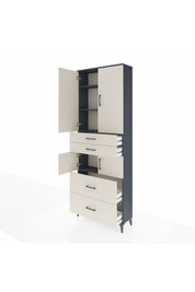 Arges Dolap 4 Raflı 4 Çekmeceli 4 Kapaklı 88x30x243 - S33M137V4A