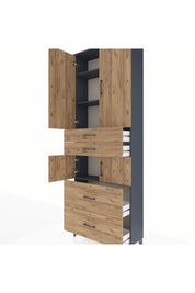 Arges Dolap 4 Raflı 4 Çekmeceli 4 Kapaklı 88x30x243 - S33M137V6A