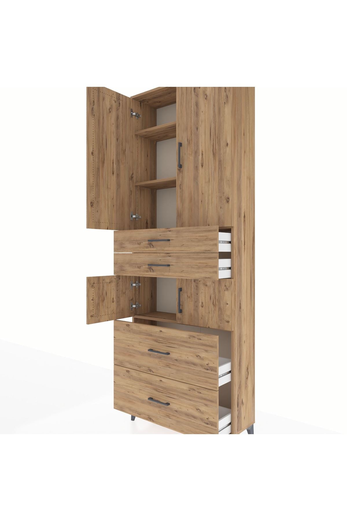 Arges Dolap 4 Raflı 4 Çekmeceli 4 Kapaklı 88x30x243 - S33M137V9A