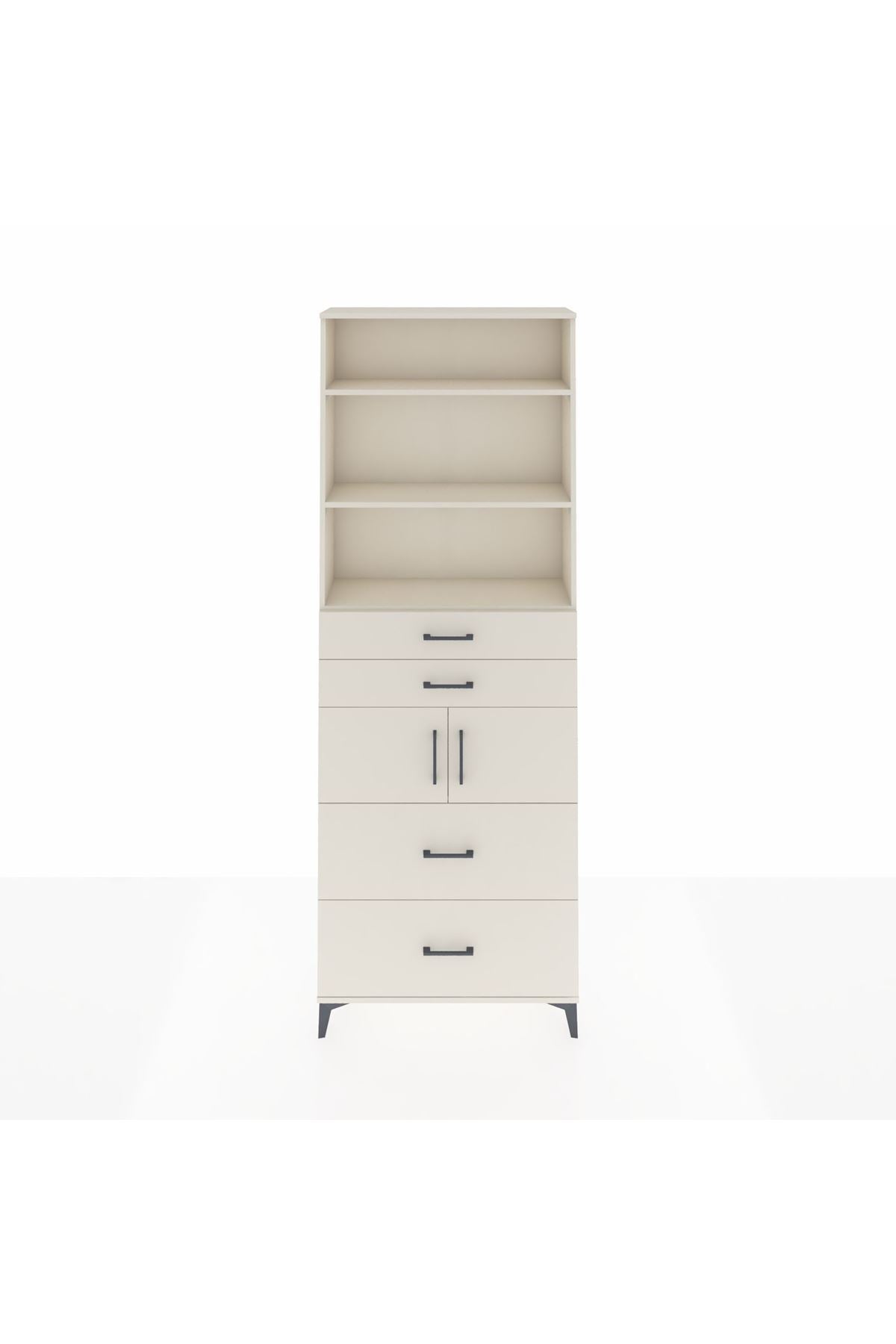 Arges Dolap 4 Raflı 4 Çekmeceli 2 Kapaklı 88x30x243 - S33M138V1A