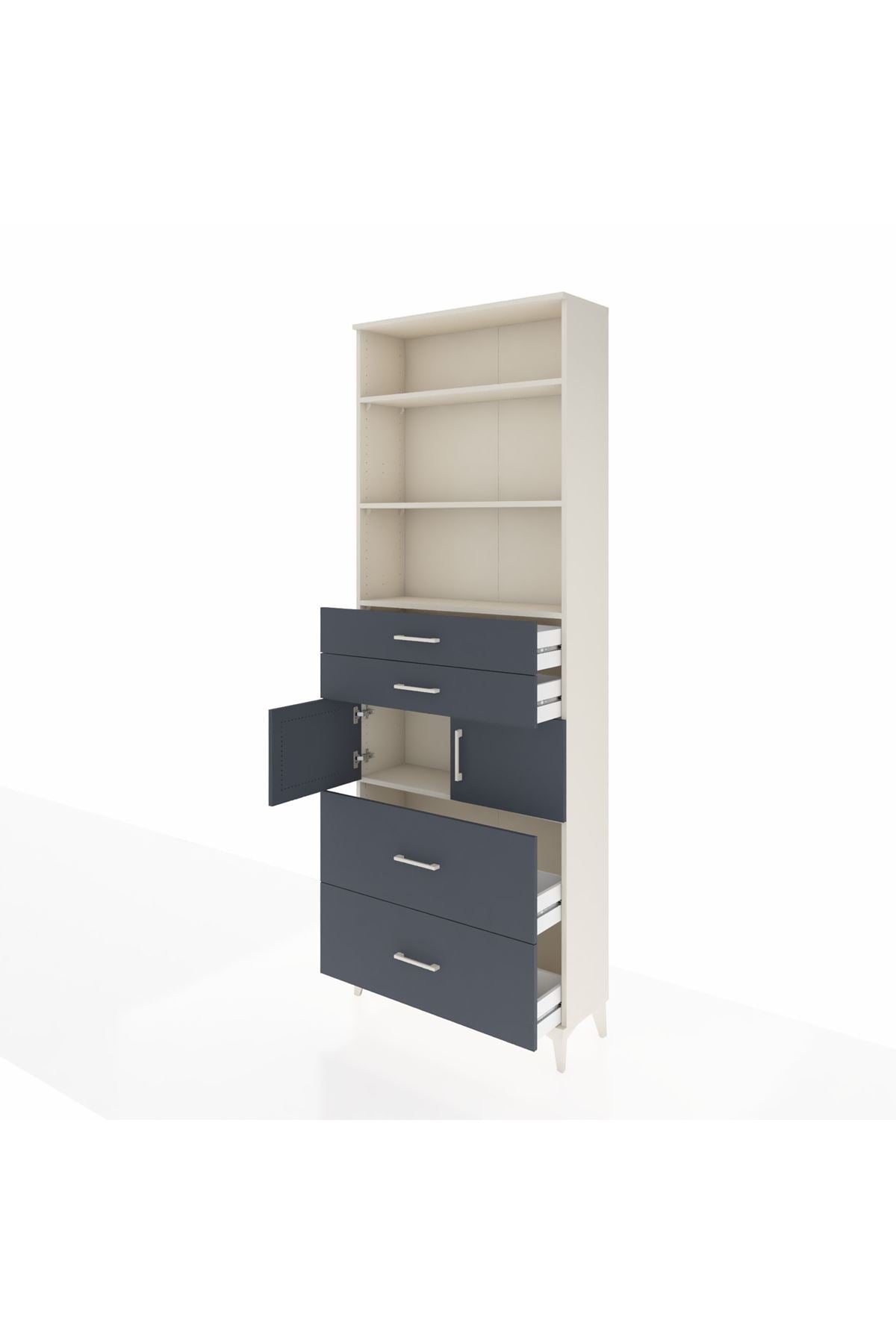 Arges Dolap 4 Raflı 4 Çekmeceli 2 Kapaklı 88x30x243 - S33M138V2A