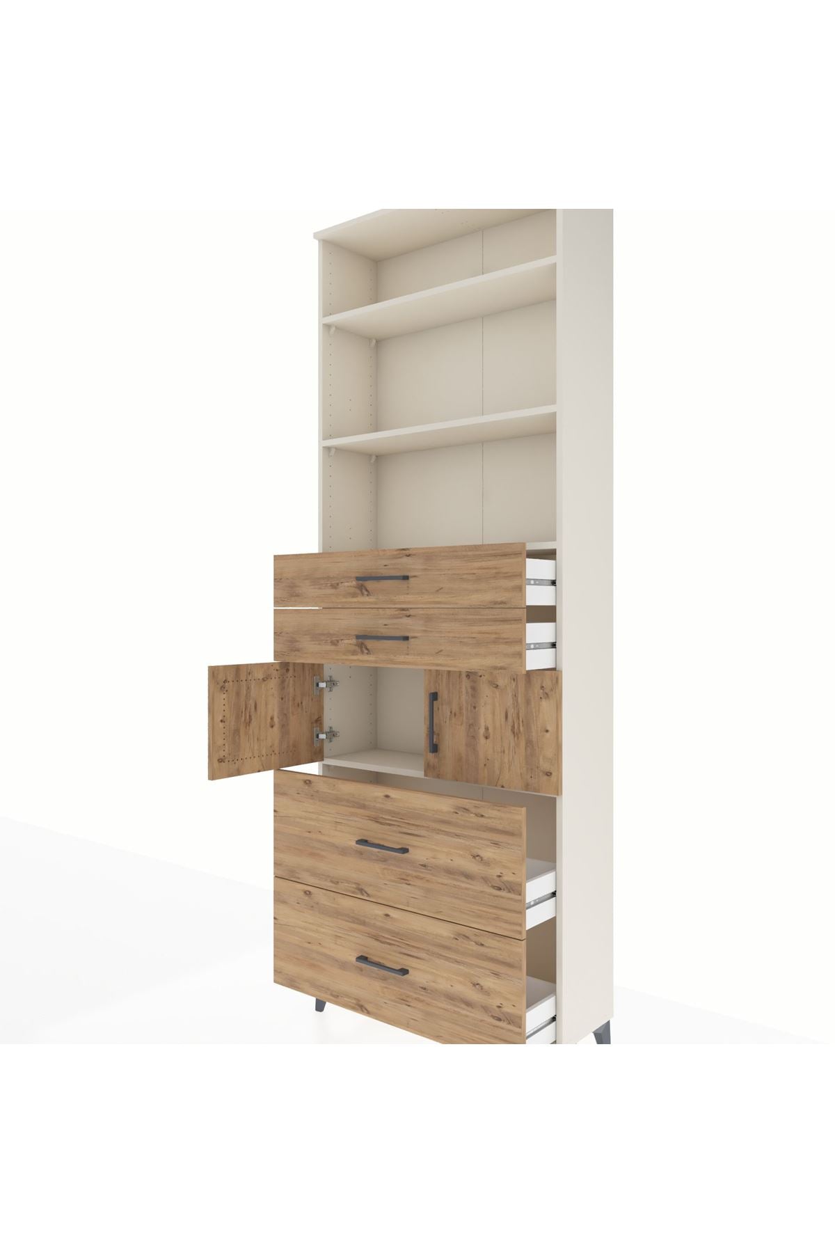 Arges Dolap 4 Raflı 4 Çekmeceli 2 Kapaklı 88x30x243 - S33M138V3A