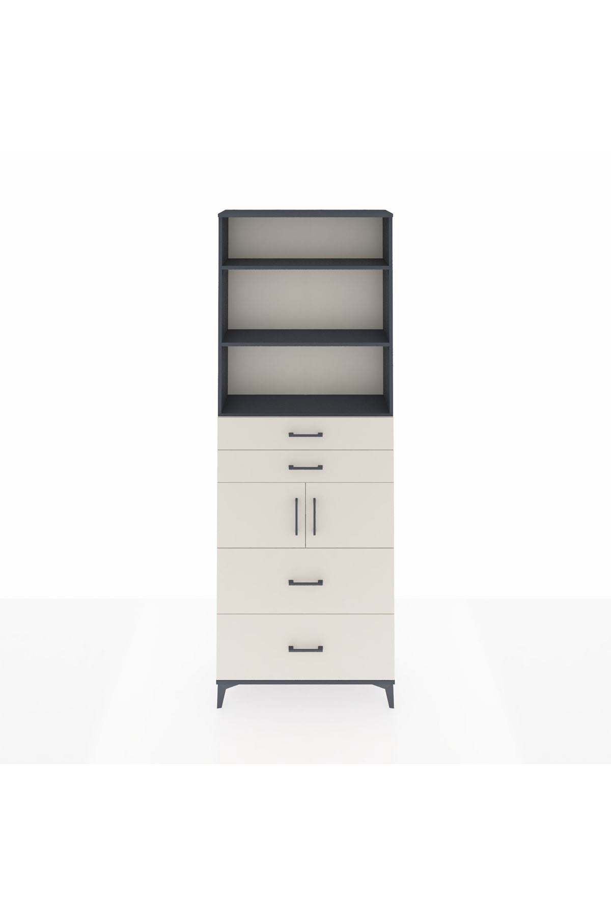 Arges Dolap 4 Raflı 4 Çekmeceli 2 Kapaklı 88x30x243 - S33M138V4A