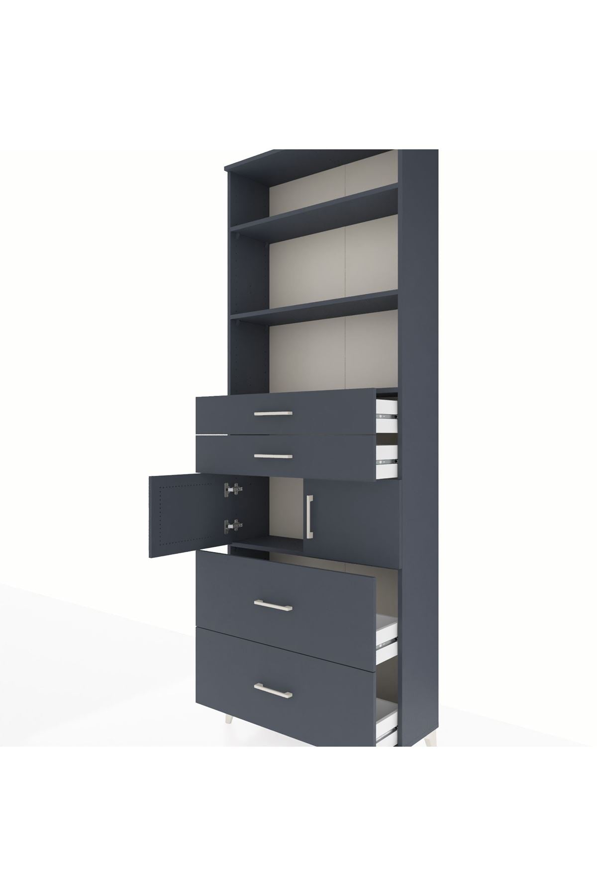 Arges Dolap 4 Raflı 4 Çekmeceli 2 Kapaklı 88x30x243 - S33M138V5A