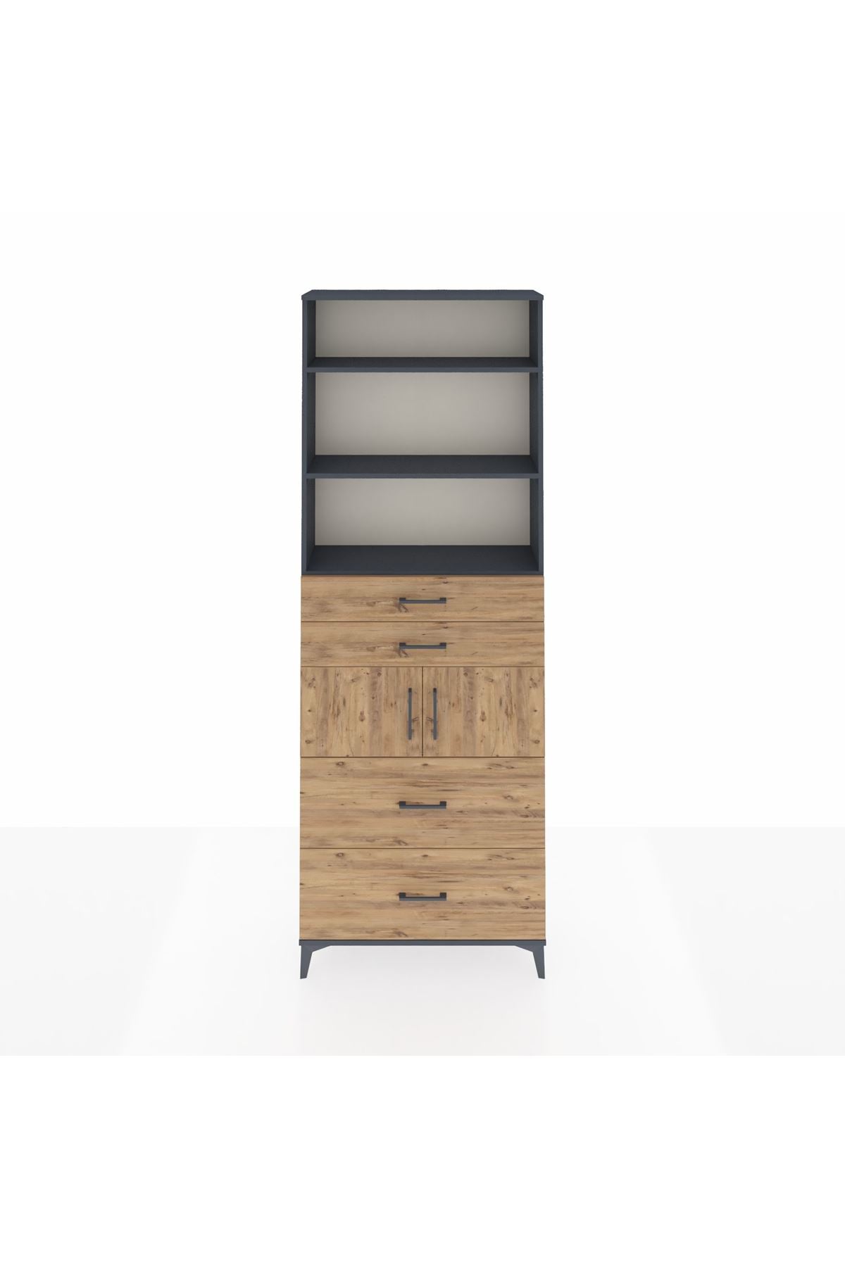 Arges Dolap 4 Raflı 4 Çekmeceli 2 Kapaklı 88x30x243 - S33M138V6A