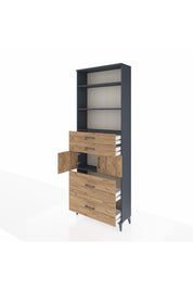 Arges Dolap 4 Raflı 4 Çekmeceli 2 Kapaklı 88x30x243 - S33M138V6A