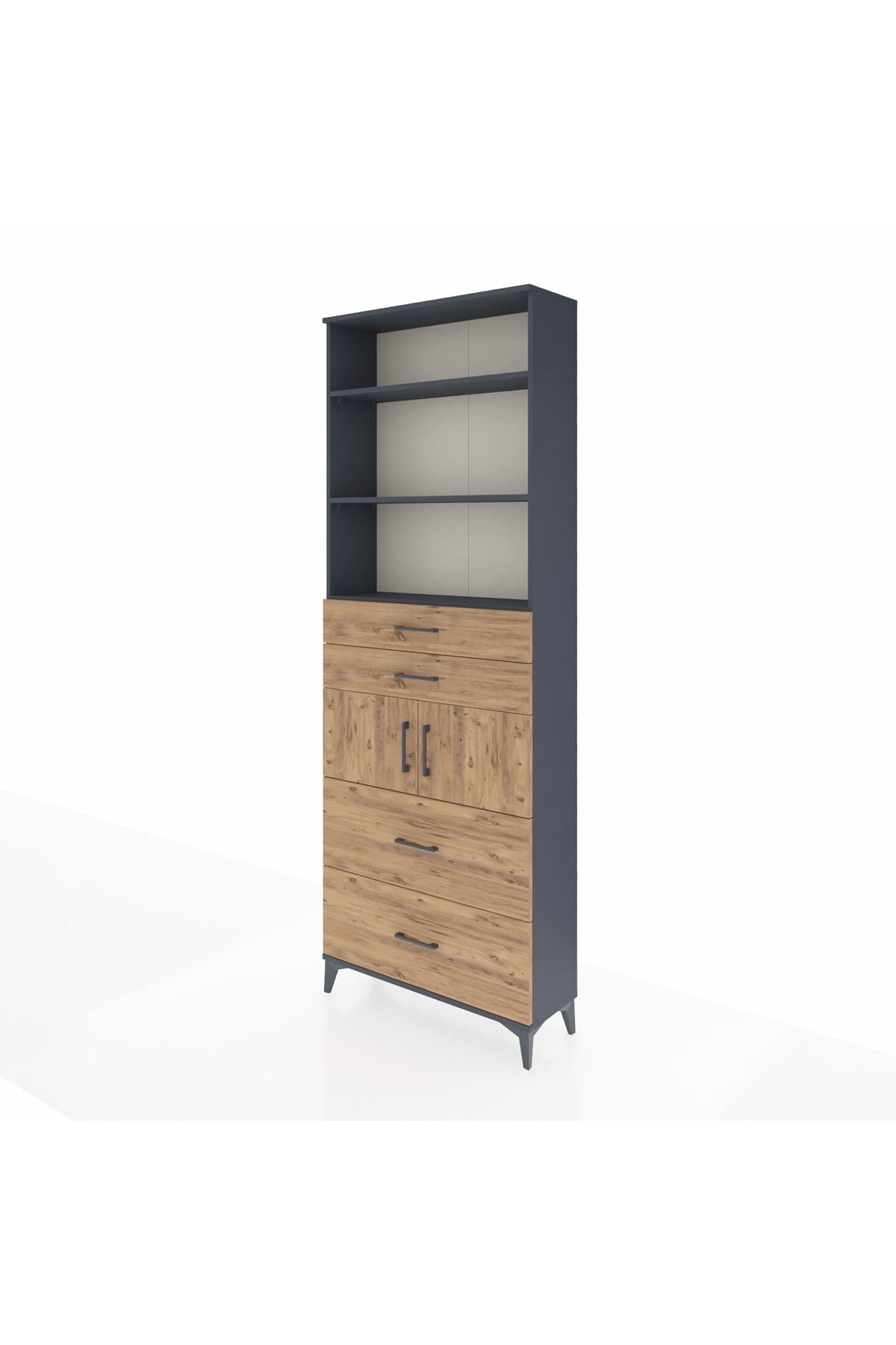 Arges Dolap 4 Raflı 4 Çekmeceli 2 Kapaklı 88x30x243 - S33M138V6A