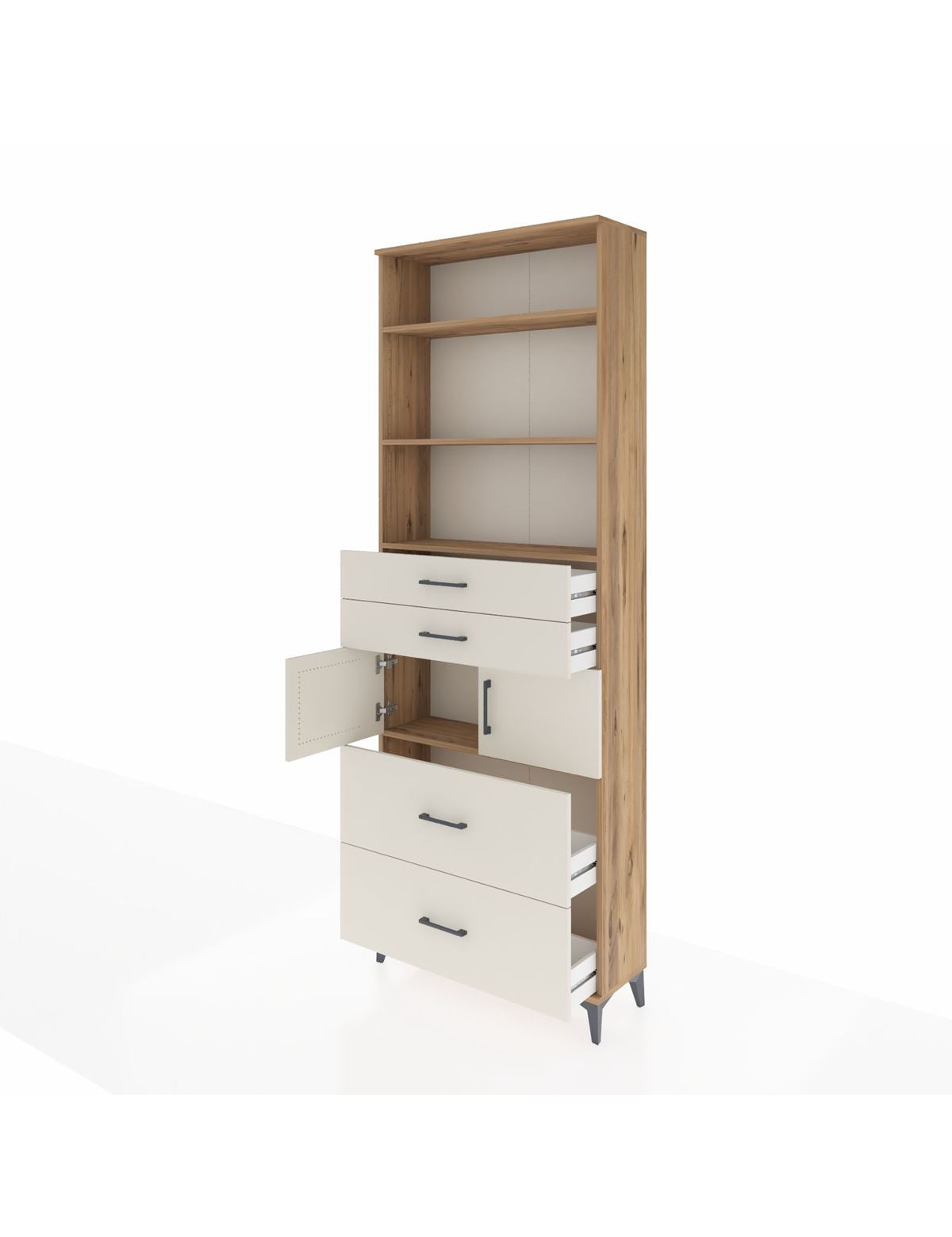Arges Dolap 4 Raflı 4 Çekmeceli 2 Kapaklı 88x30x243 - S33M138V7A