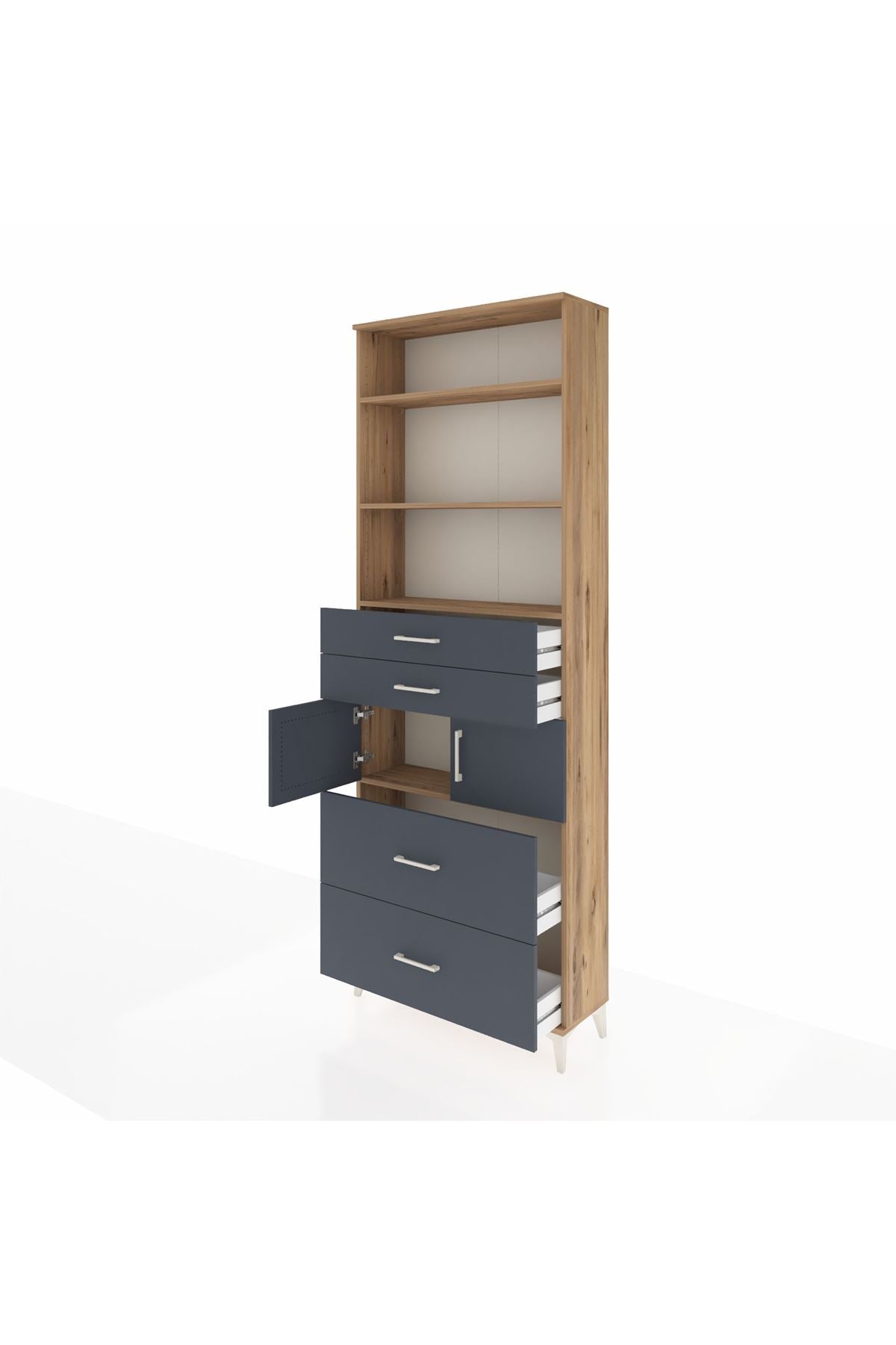 Arges Dolap 4 Raflı 4 Çekmeceli 2 Kapaklı 88x30x243 - S33M138V8A