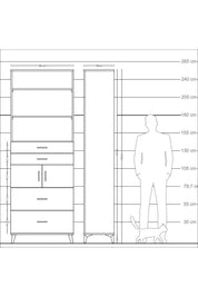 Arges Dolap 4 Raflı 4 Çekmeceli 2 Kapaklı 88x30x243 - S33M138V8A