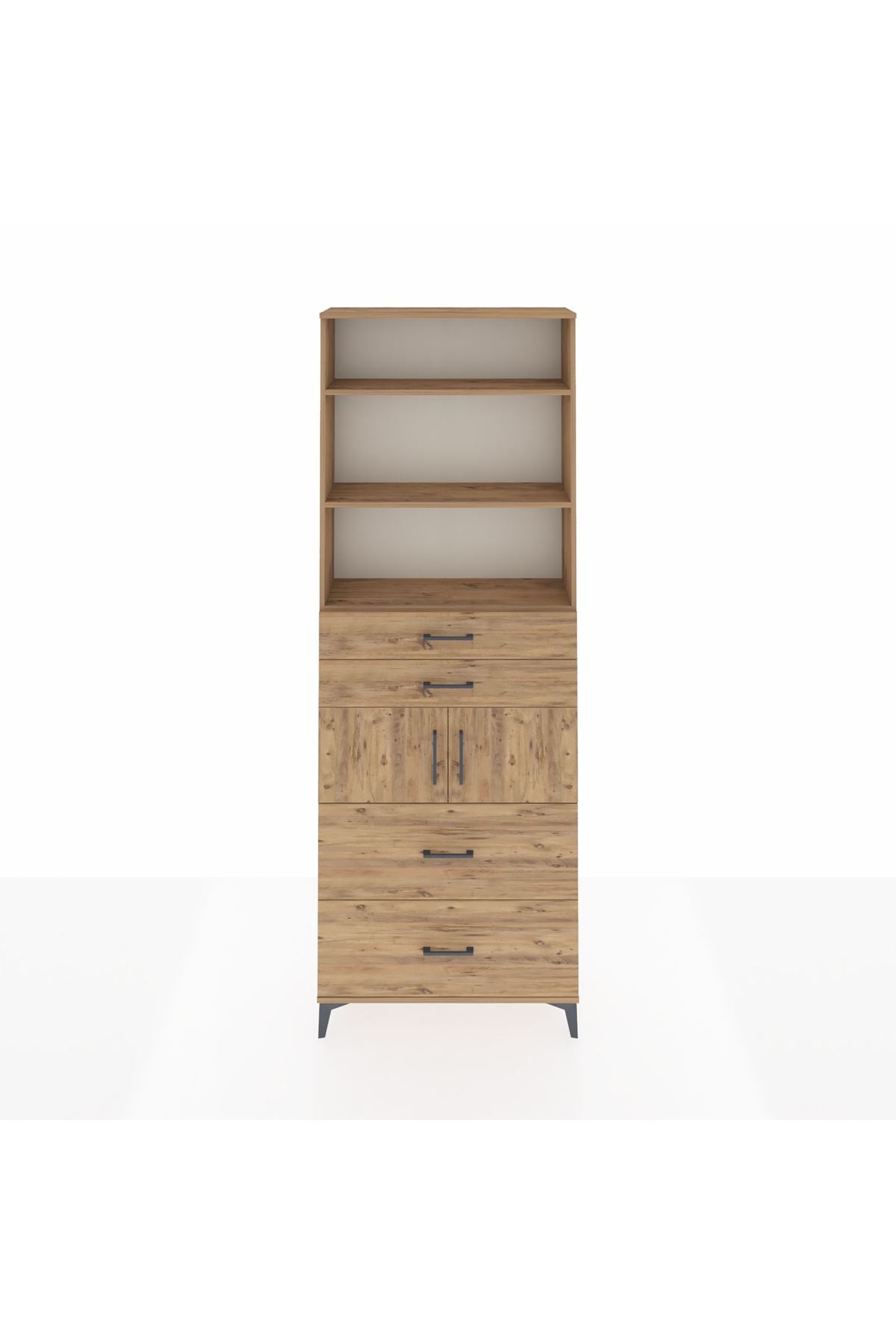 Arges Dolap 4 Raflı 4 Çekmeceli 2 Kapaklı 88x30x243 - S33M138V9A