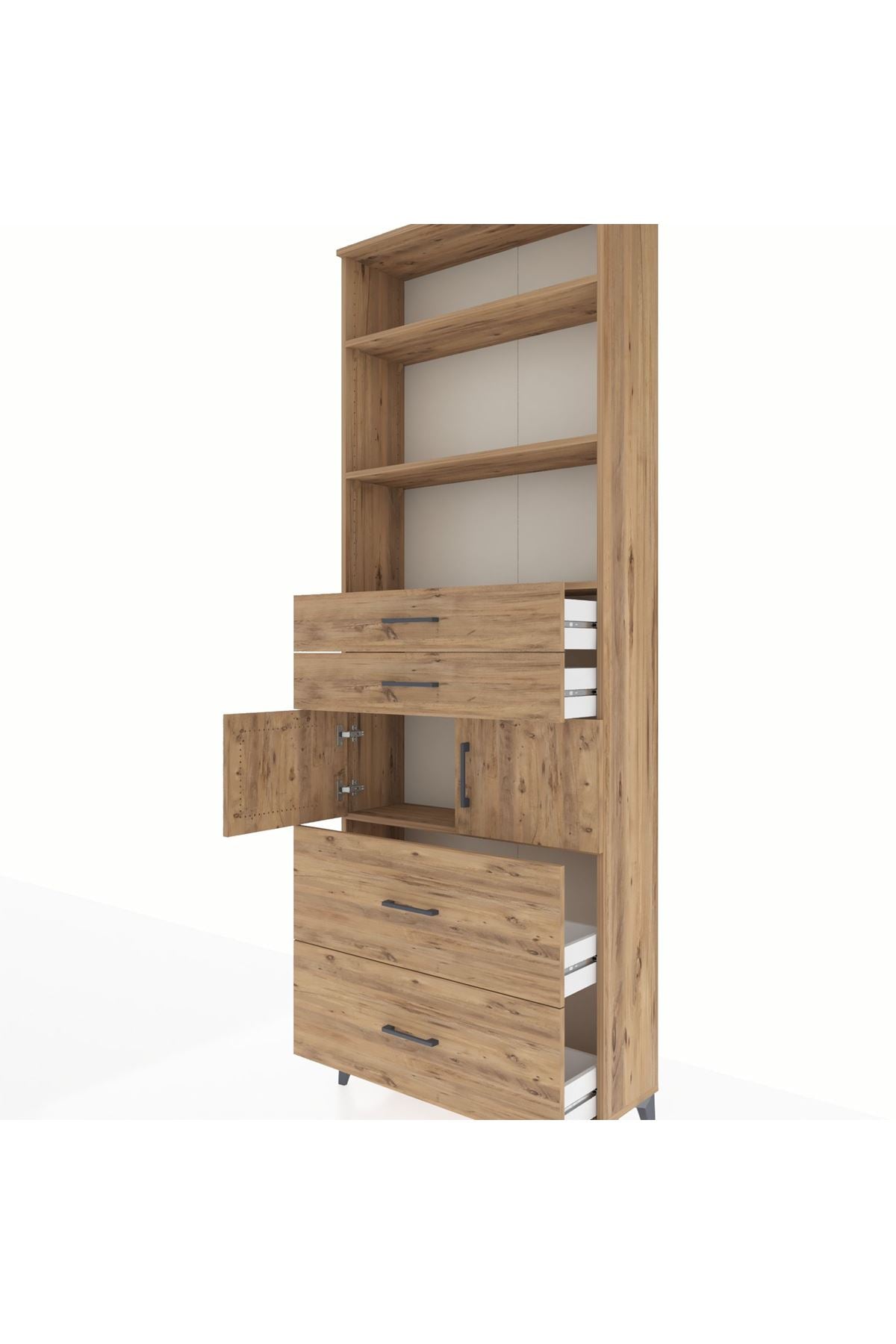 Arges Dolap 4 Raflı 4 Çekmeceli 2 Kapaklı 88x30x243 - S33M138V9A