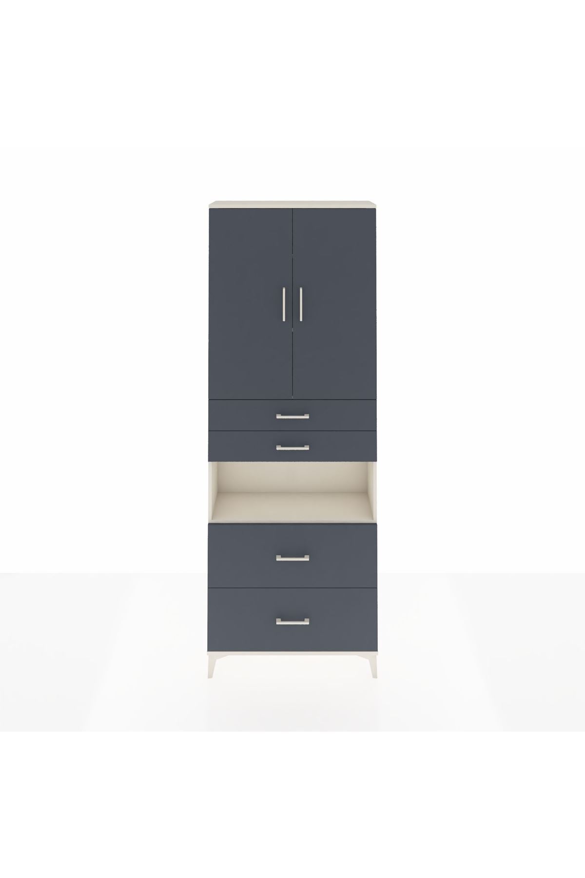 Arges Dolap 4 Raflı 4 Çekmeceli 2 Kapaklı 88x30x243 - S33M139V2A