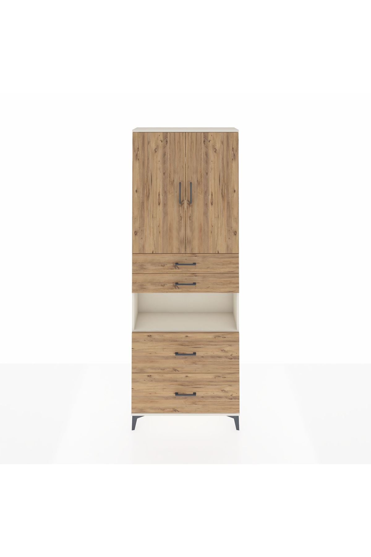 Arges Dolap 4 Raflı 4 Çekmeceli 2 Kapaklı 88x30x243 - S33M139V3A