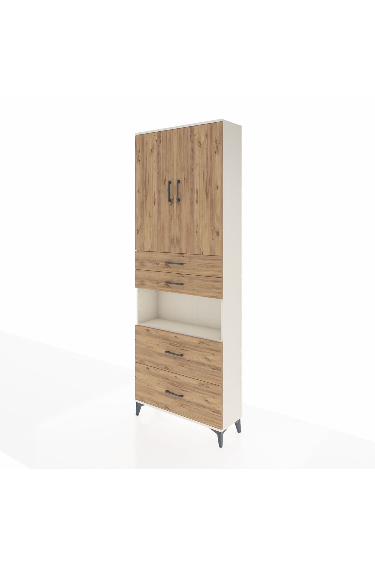Arges Dolap 4 Raflı 4 Çekmeceli 2 Kapaklı 88x30x243 - S33M139V3A