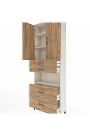 Arges Dolap 4 Raflı 4 Çekmeceli 2 Kapaklı 88x30x243 - S33M139V3A