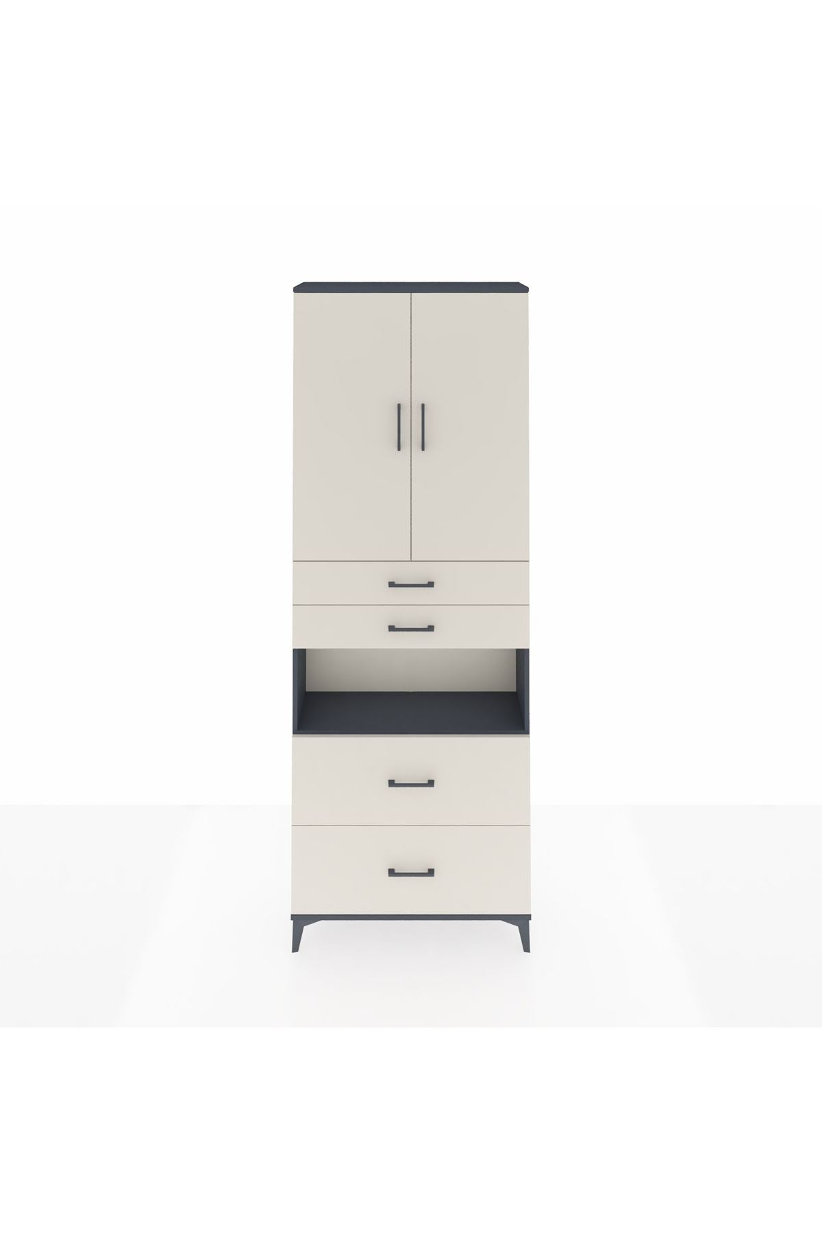 Arges Dolap 4 Raflı 4 Çekmeceli 2 Kapaklı 88x30x243 - S33M139V4A