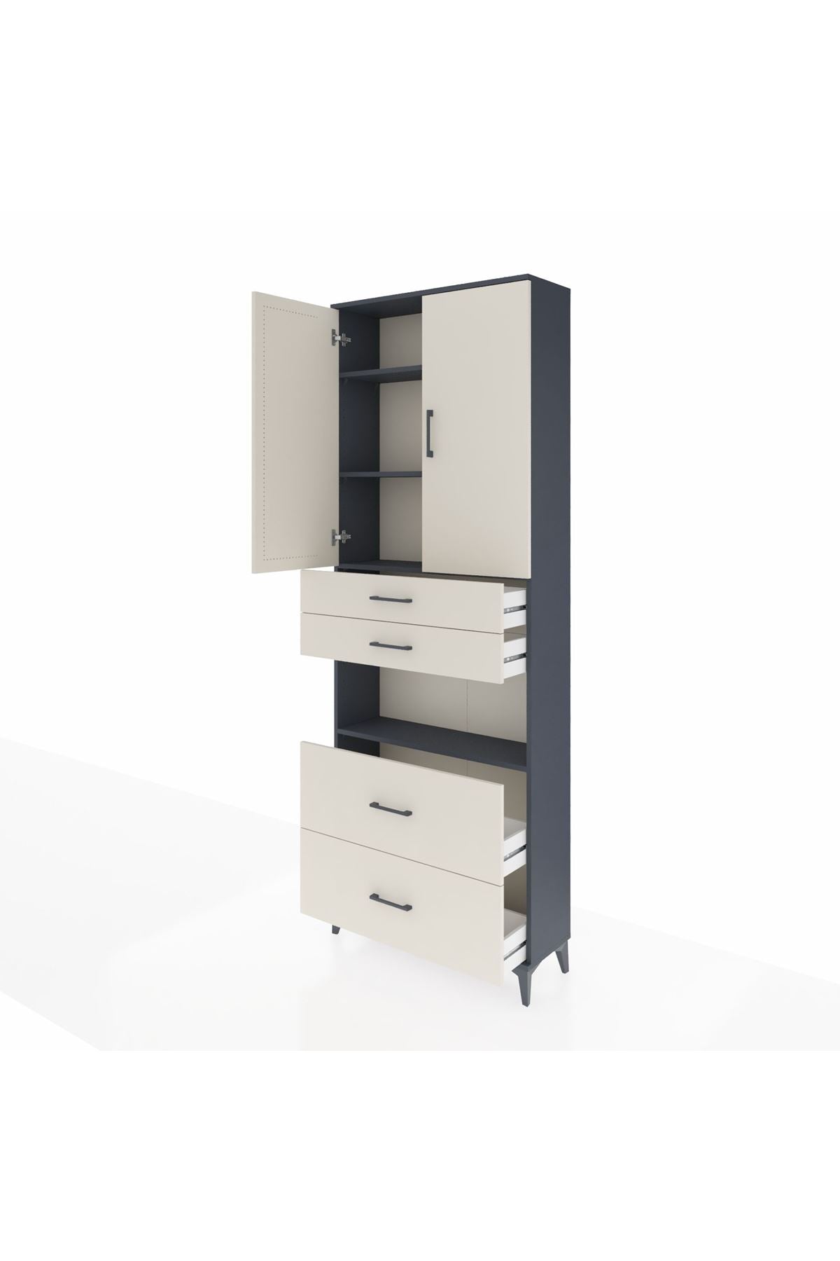 Arges Dolap 4 Raflı 4 Çekmeceli 2 Kapaklı 88x30x243 - S33M139V4A