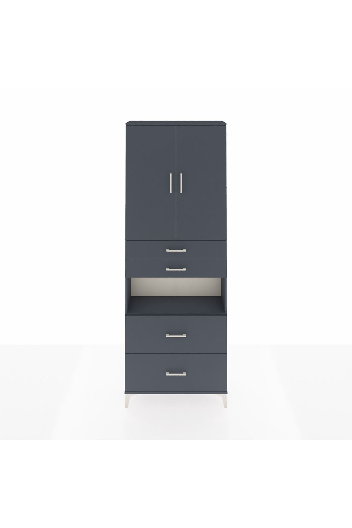 Arges Dolap 4 Raflı 4 Çekmeceli 2 Kapaklı 88x30x243 - S33M139V5A