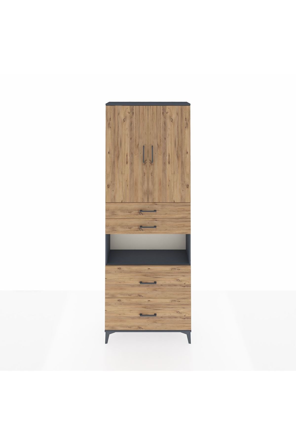 Arges Dolap 4 Raflı 4 Çekmeceli 2 Kapaklı 88x30x243 - S33M139V6A